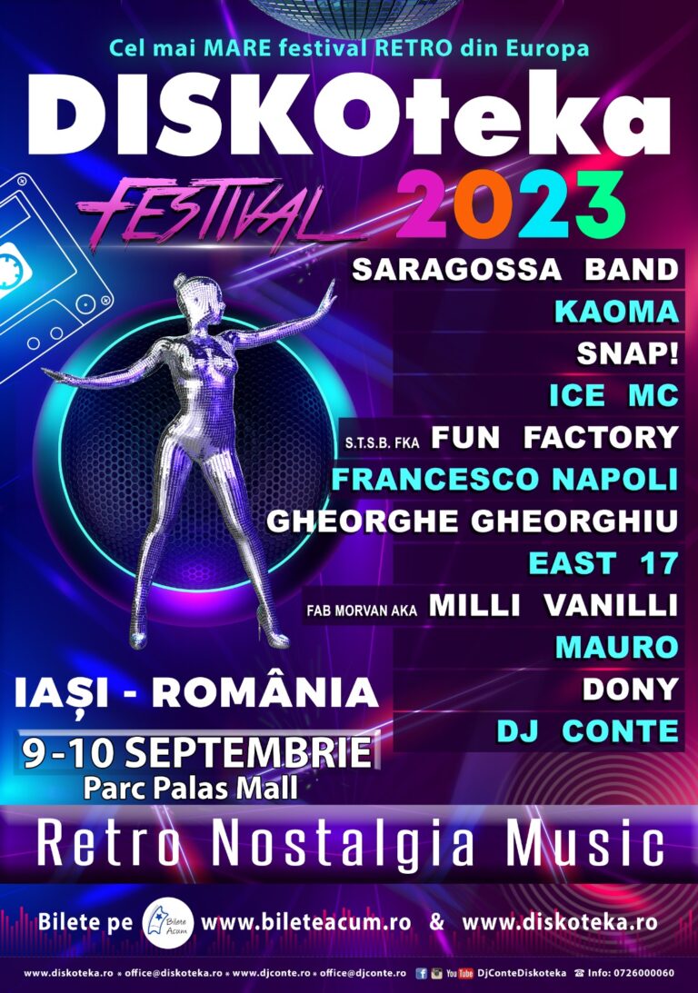 Cea mai mare discotecă în aer liber din Europa va avea loc în inima Iașiului la Diskoteka Festival 2023