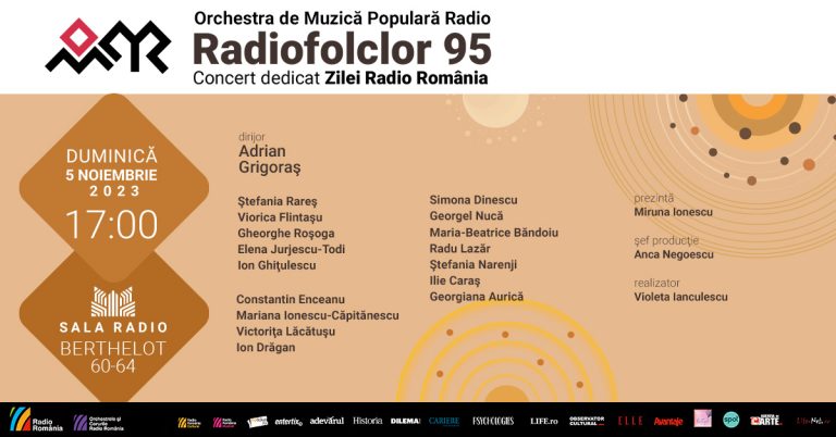 Concert folcloric aniversar pentru a celebra 95 de ani de Radio România